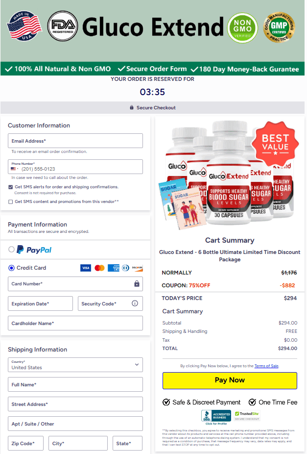 gluco-extend-order-page